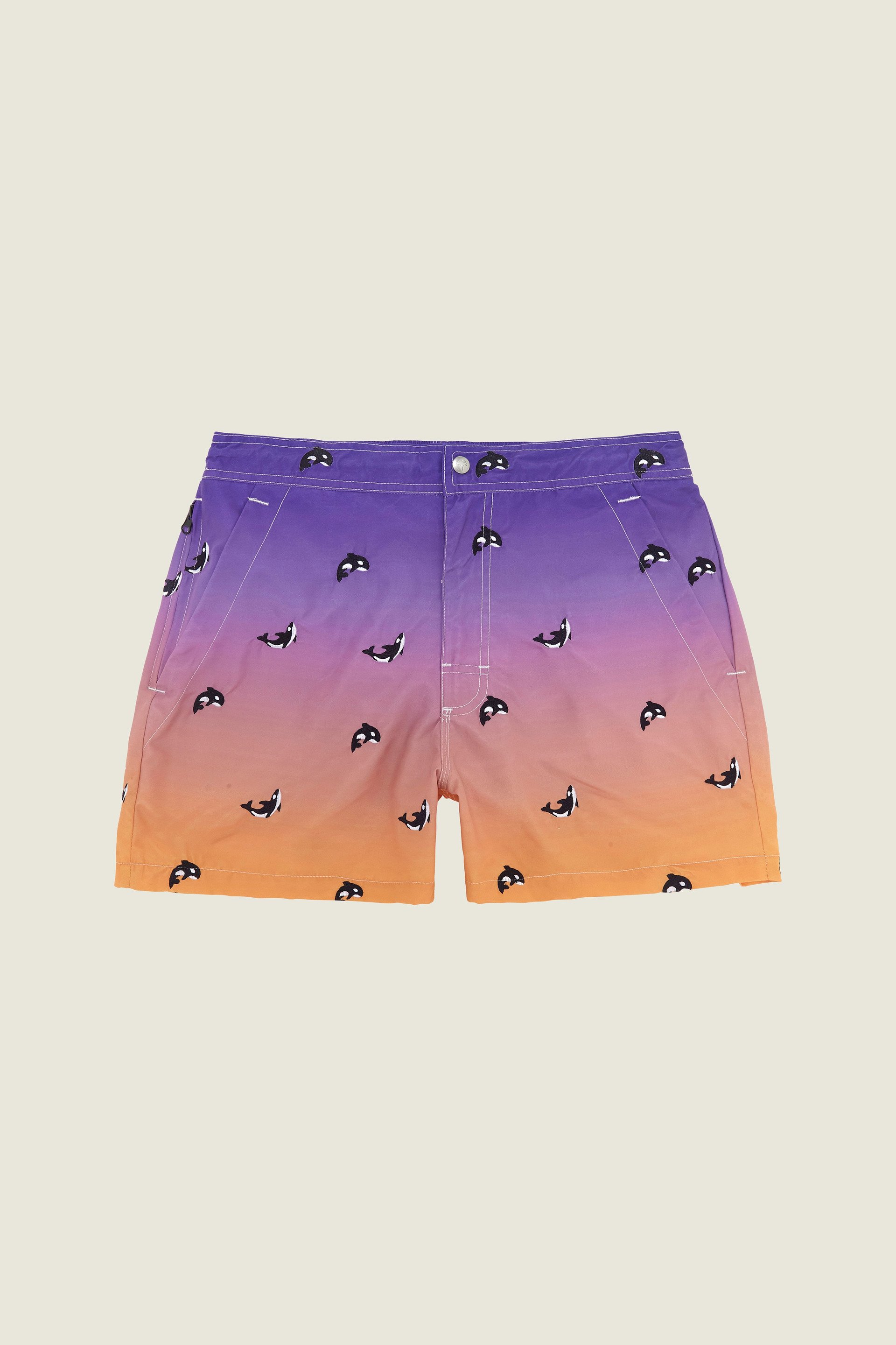 Full Embroidery Sunset Orca Swim Shorts