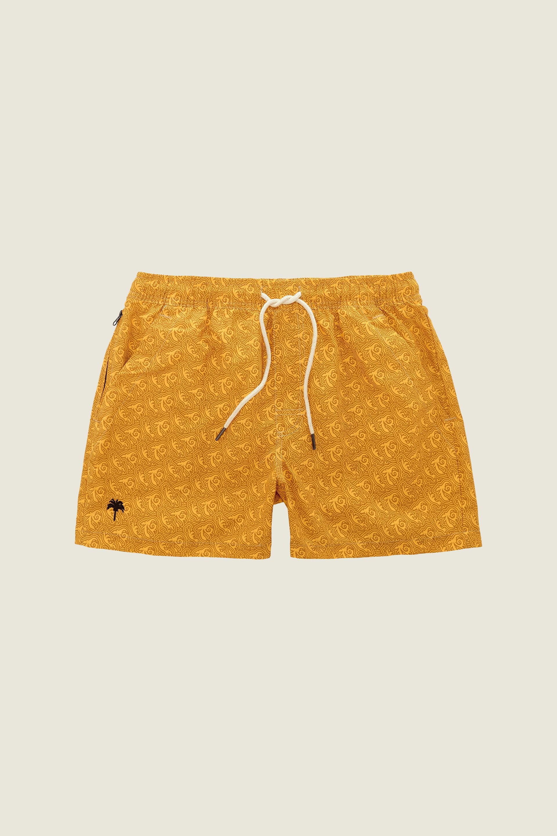 Yellow Squiggle Swim Shorts