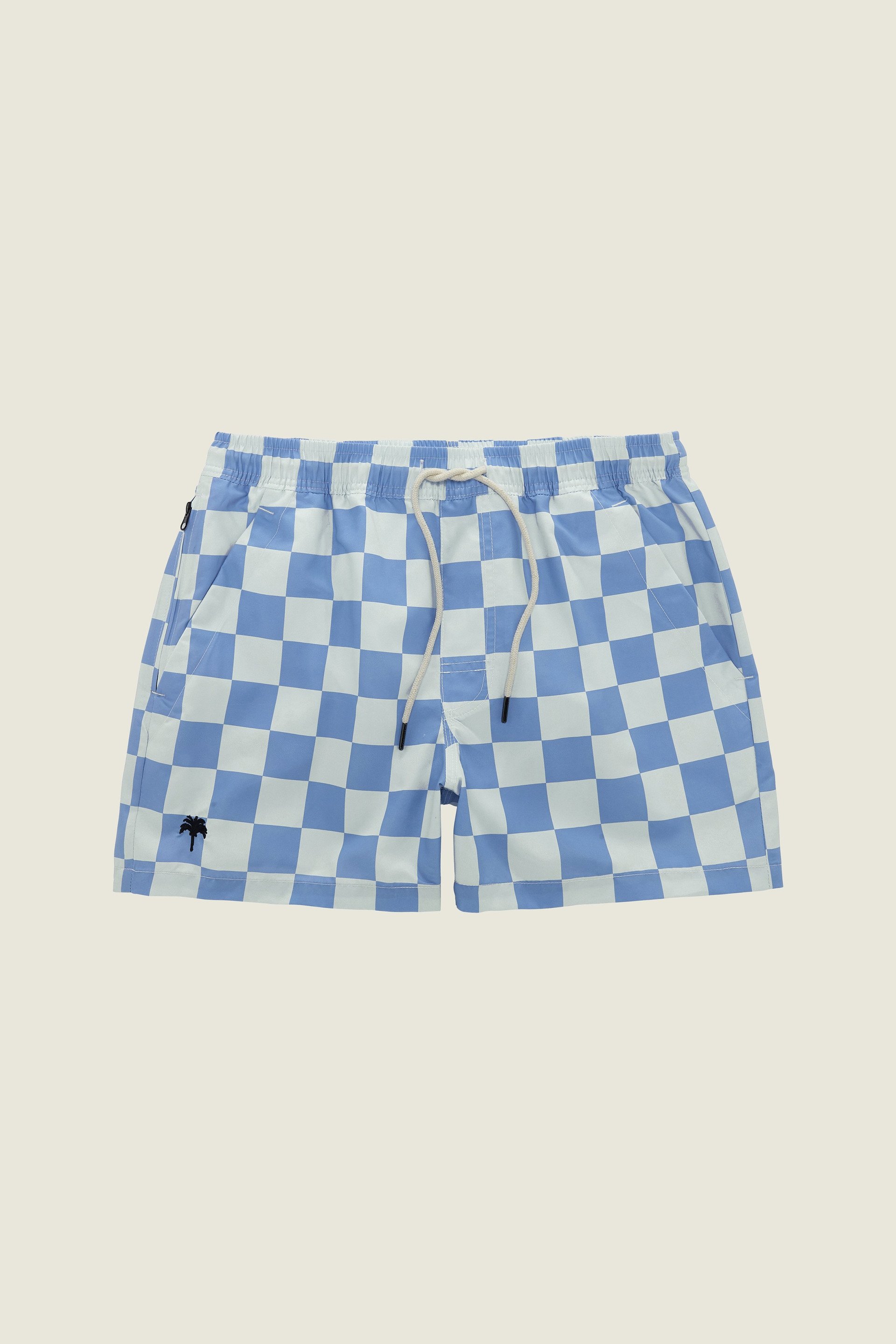 Blue Chess Swim Shorts