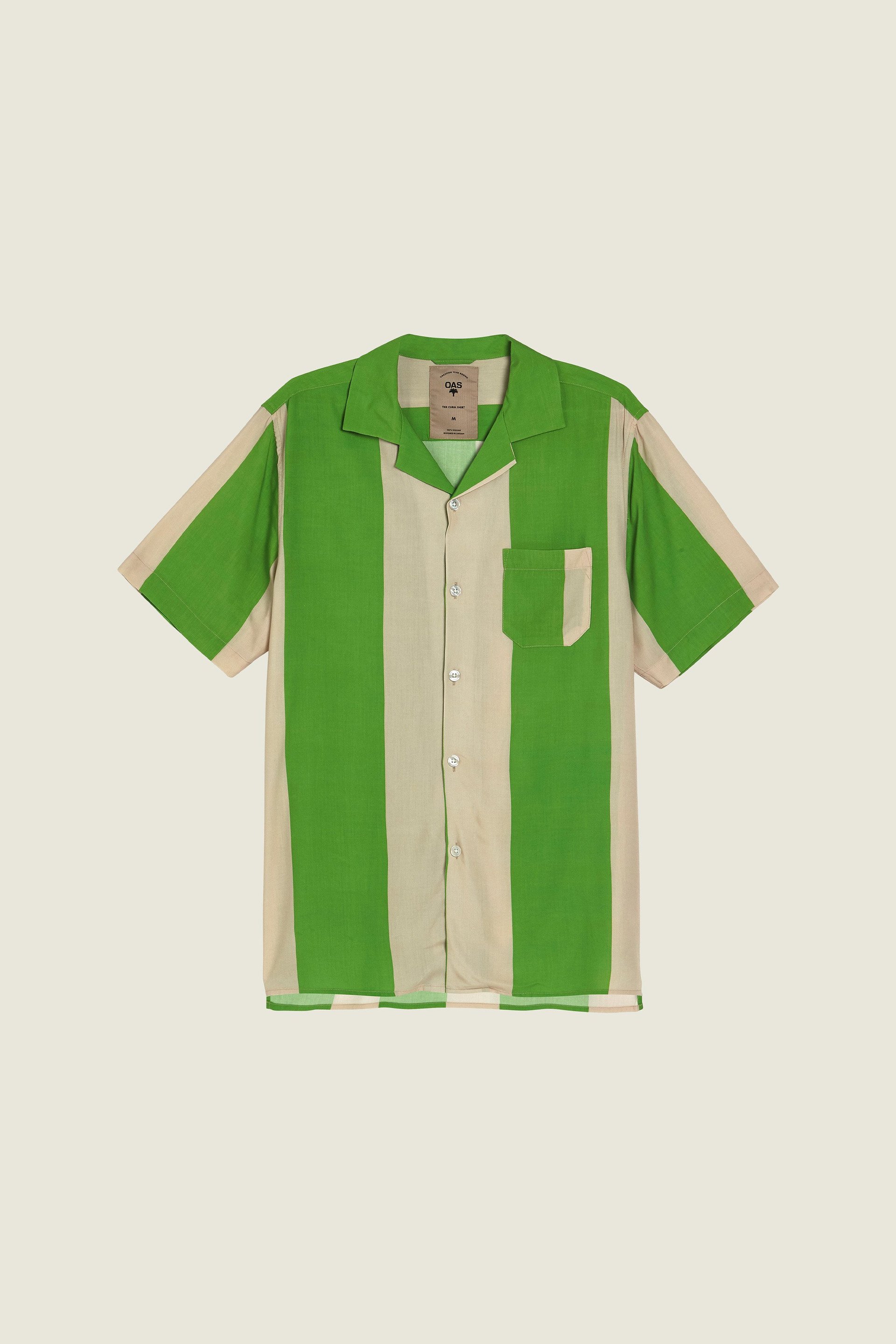 Emerald Stripe Viskos-skjorta