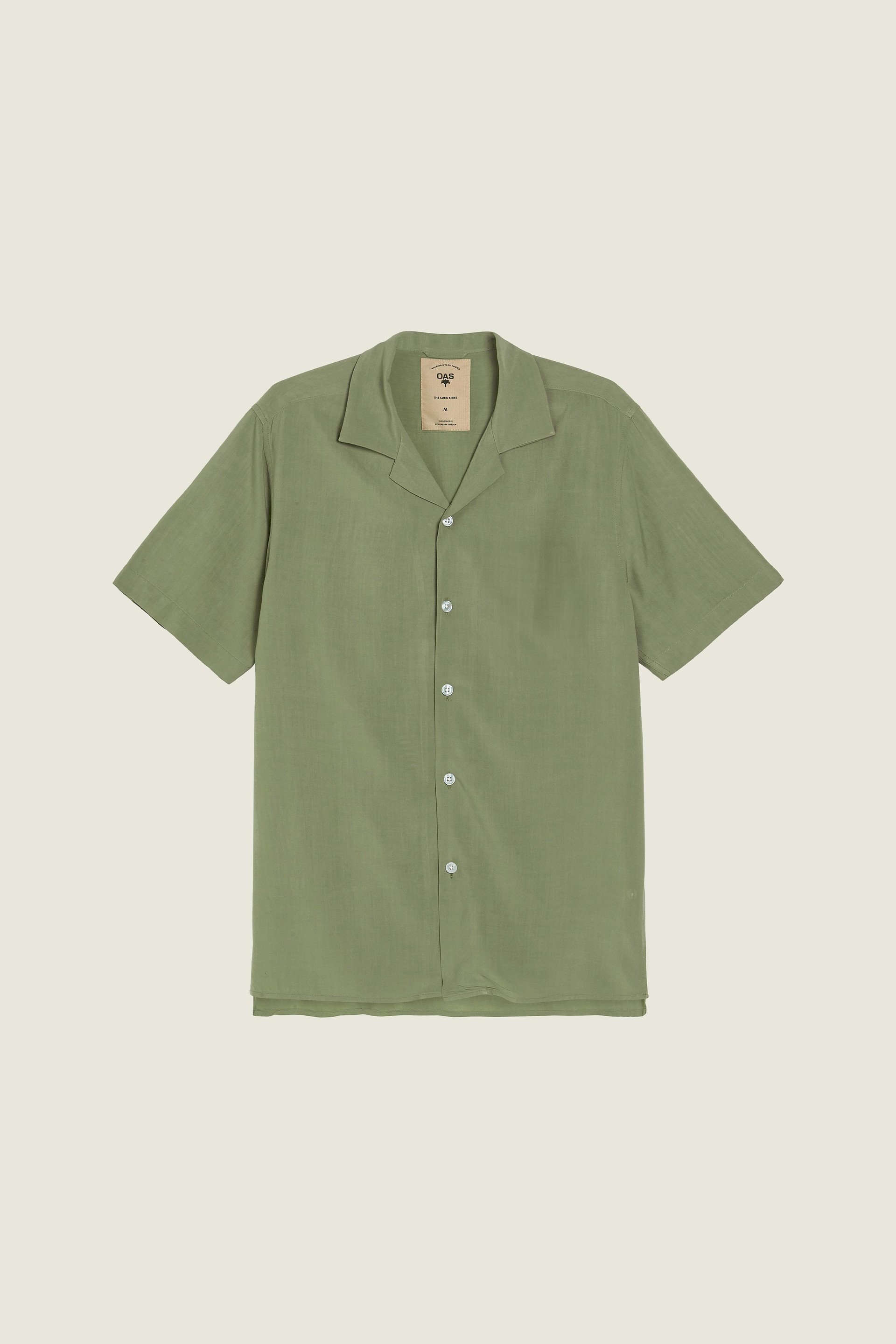 Green Plain Viskos-skjorta