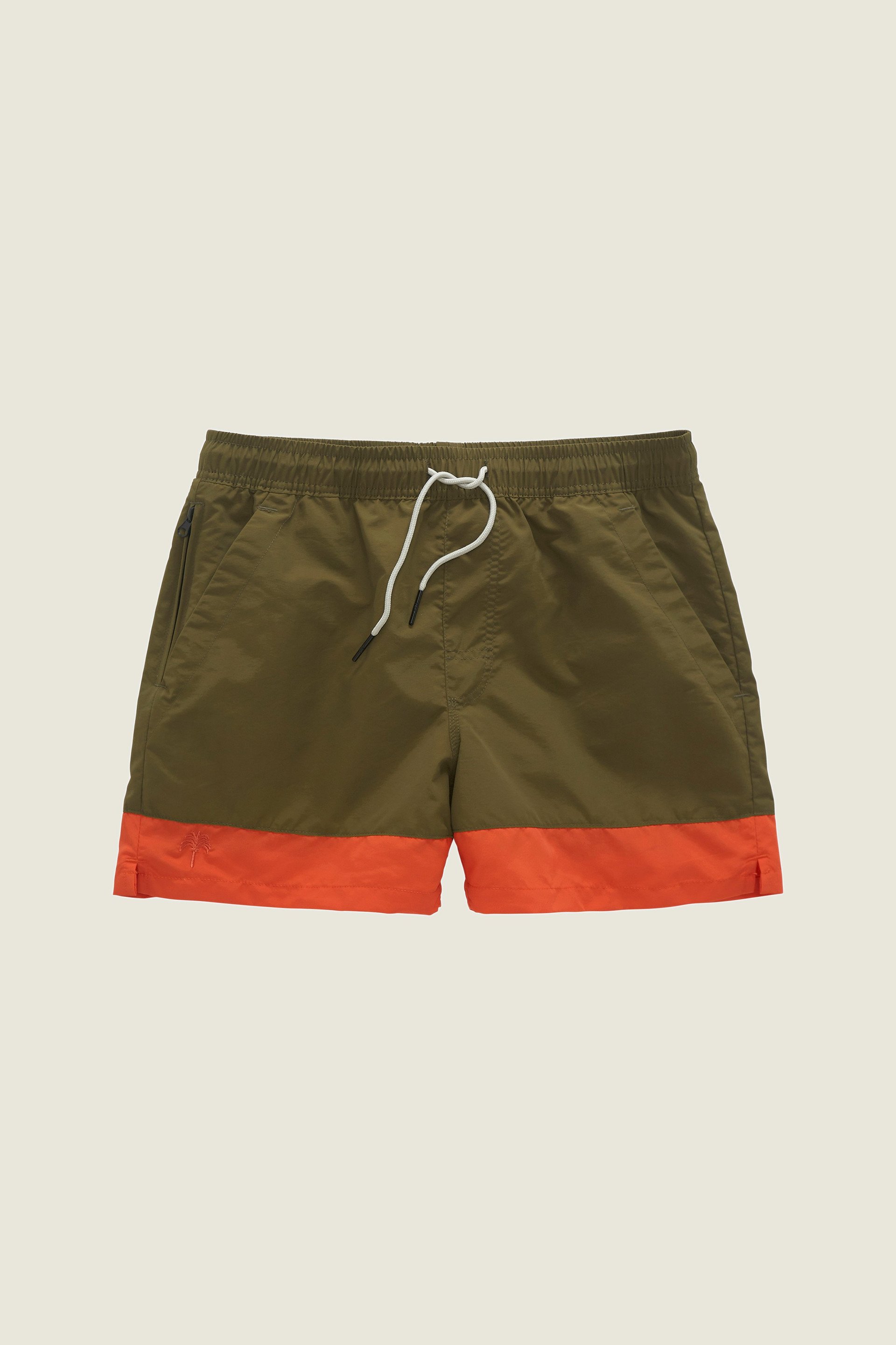 Orange Stripe Nylon Swim Shorts