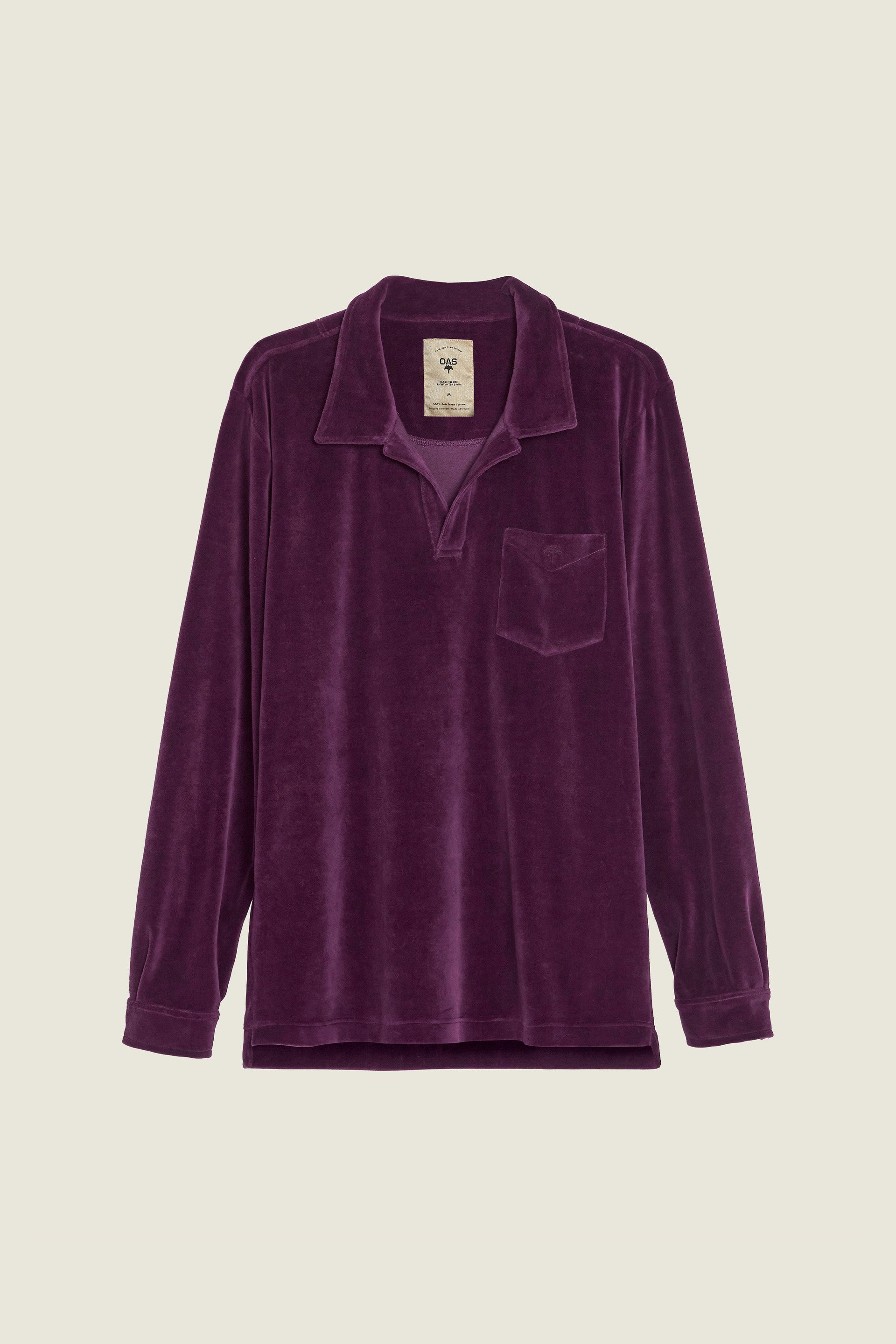 Dandy Purple Velour Långärmad-skjorta