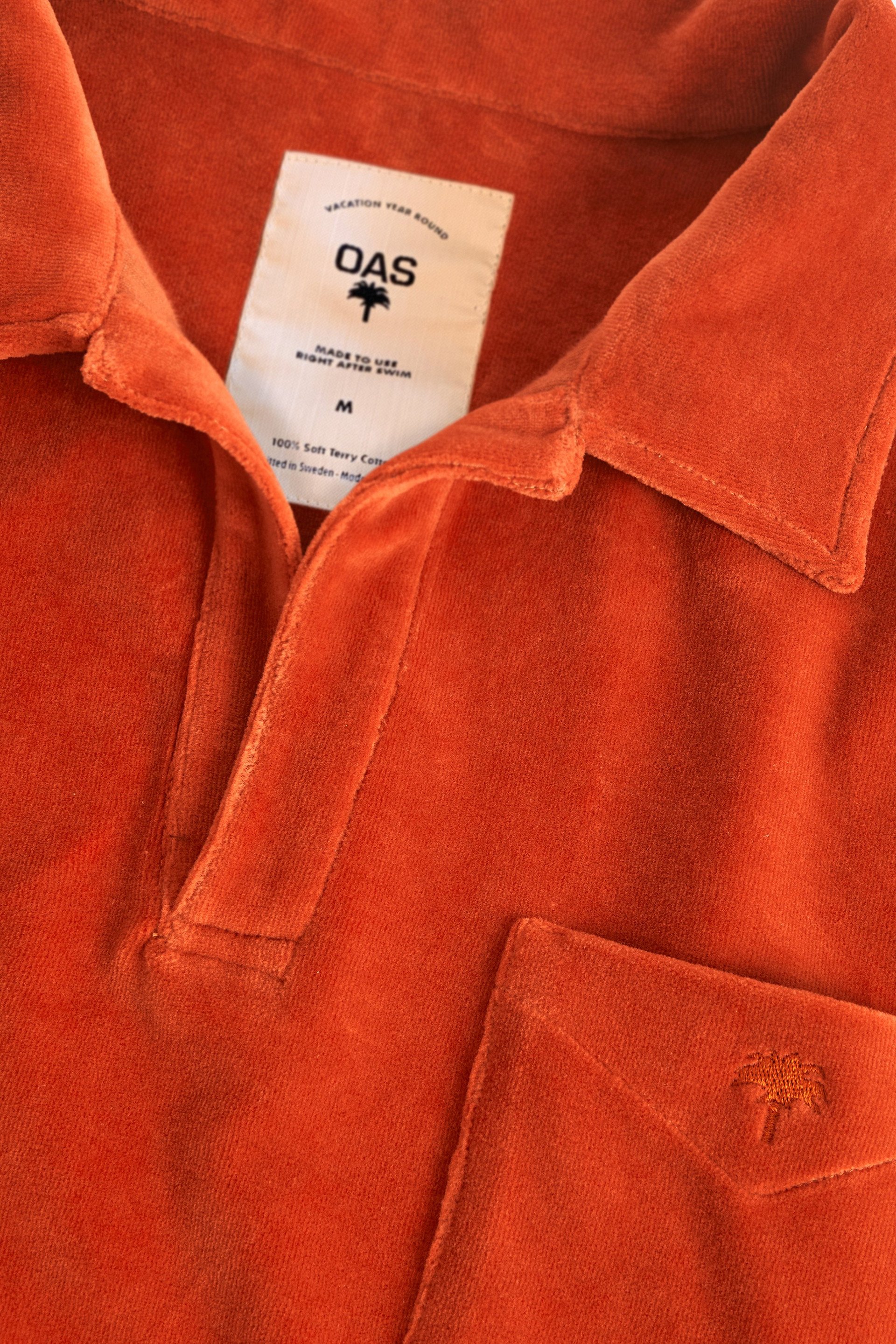 Burnt Orange Velour Long Sleeve | OAS
