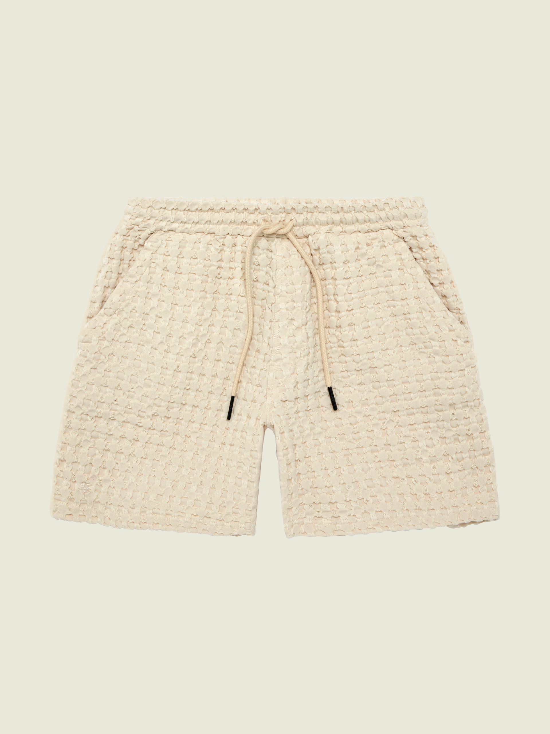 ecru porto waffle short from OAS. what to wear on first date for guys